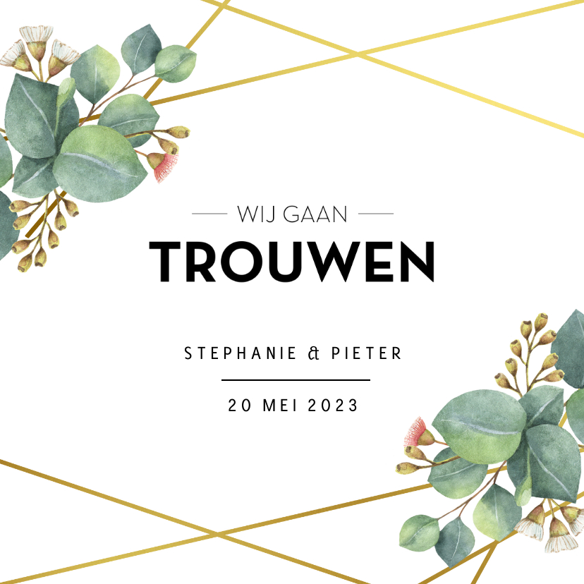 Botanische trouwuitnodiging - Trouwkaarten Trouwkaarten - Botanische trouwuitnodiging