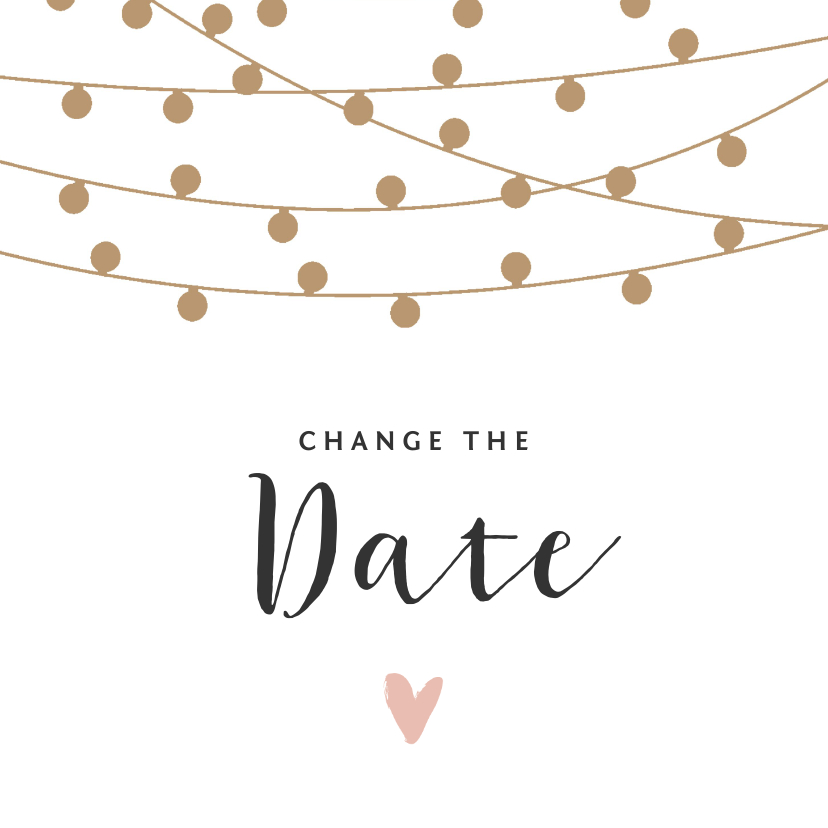 Change the datekaart met lampjesslinger Change the datekaart met lampjesslinger