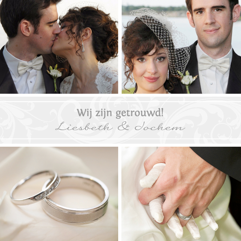 Collage getrouwd! - BK - Trouwkaarten Trouwkaarten - Collage getrouwd! - BK