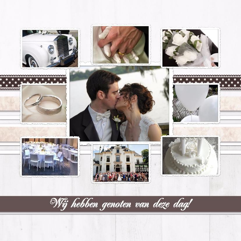 Collagekaart Getrouwd - BK - Trouwkaarten Trouwkaarten - Collagekaart Getrouwd - BK