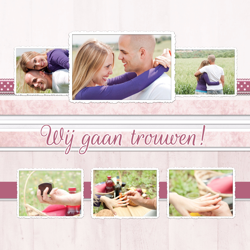Collagekaart Trouwen - BK - Trouwkaarten Trouwkaarten - Collagekaart Trouwen - BK