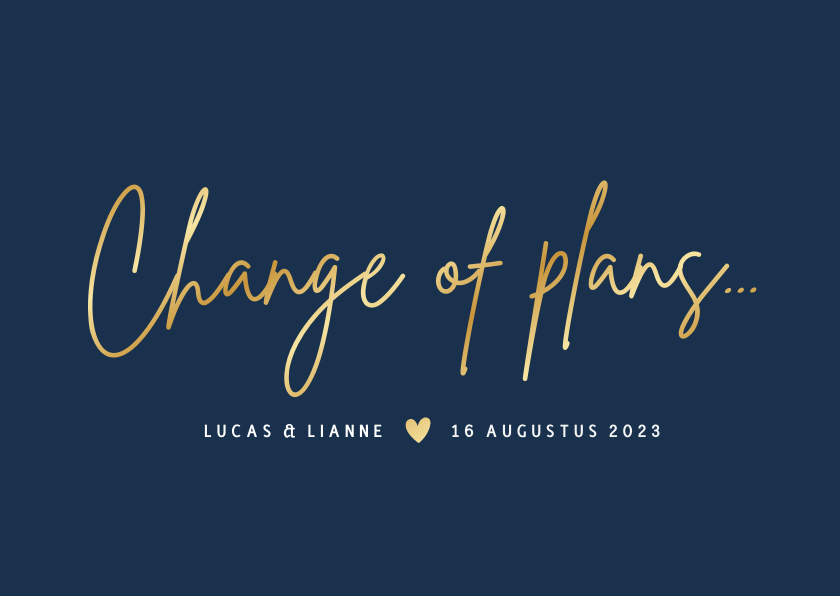 Corona wijzigingskaart trouwdatum - change of plans - Trouwkaarten Trouwkaarten - Corona wijzigingskaart trouwdatum - change of plans