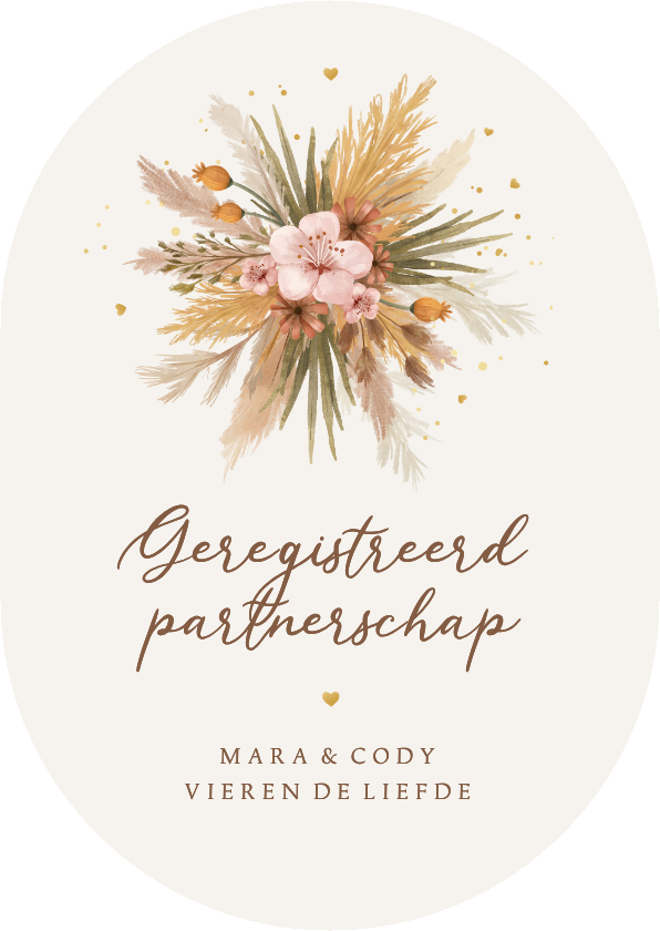 Geregistreerd partnerschap uitnodiging bohemian feestje - Trouwkaarten Trouwkaarten - Geregistreerd partnerschap uitnodiging bohemian feestje