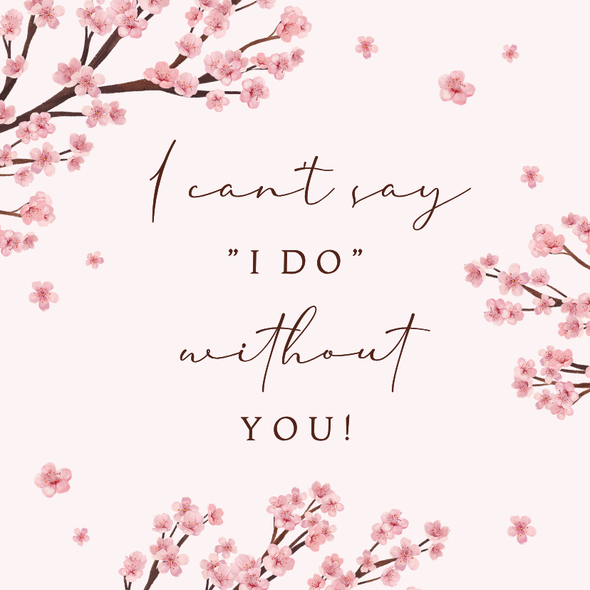 Getuige kaart lente kersenbloesem romantisch - Trouwkaarten Trouwkaarten - Getuige kaart lente kersenbloesem romantisch