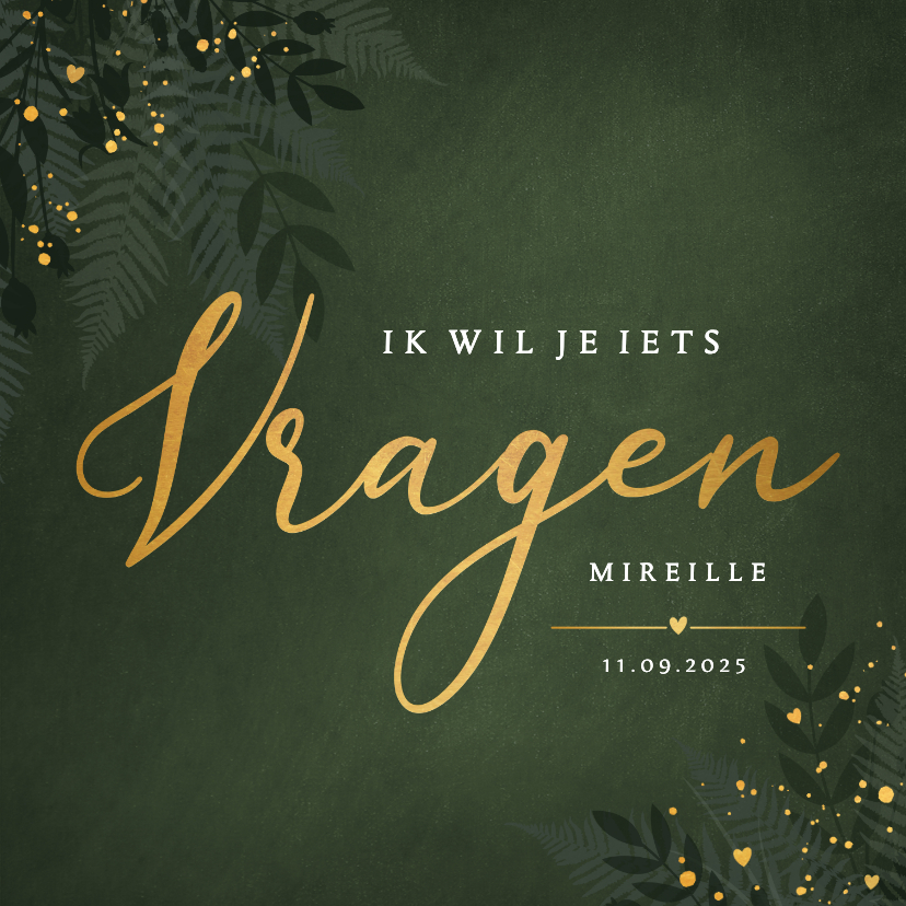 Trouwkaarten - Getuige kaart wil je mijn getuige zijn? botanisch