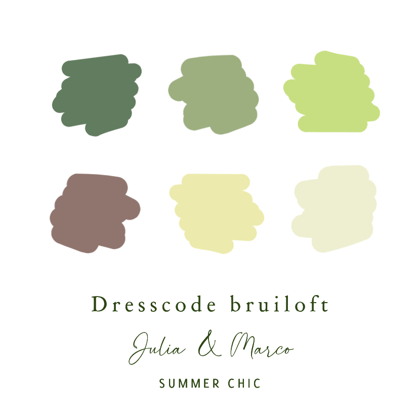 Insteekkaartje dresscode minimalistisch met verfvlekjes - Trouwkaarten Trouwkaarten - Insteekkaartje dresscode minimalistisch met verfvlekjes