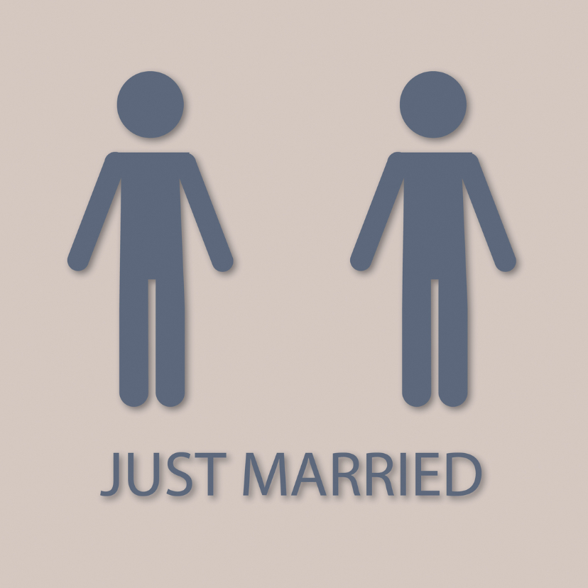 Just married two men - Trouwkaarten Trouwkaarten - Just married two men