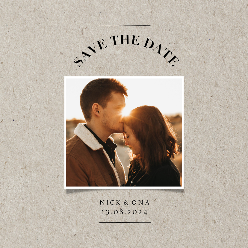 Less is more save the date trouwkaart met eigen foto - Trouwkaarten Trouwkaarten - Less is more save the date trouwkaart met eigen foto