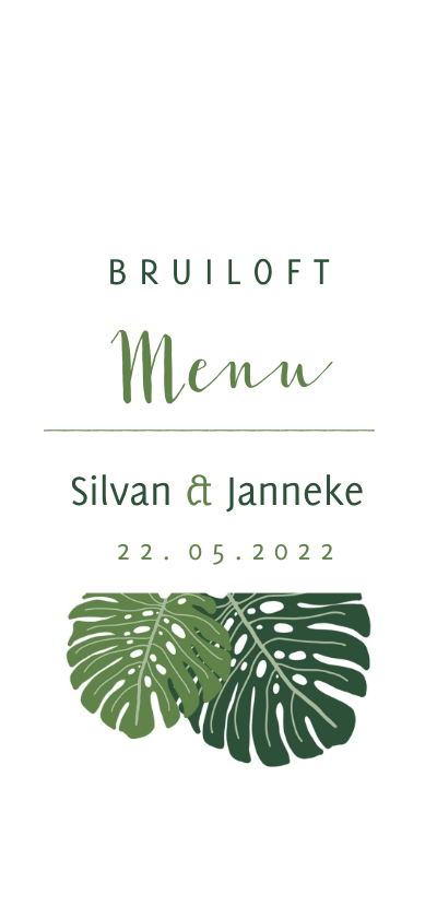 Menu kaart botanisch bruiloft groen - Trouwkaarten Trouwkaarten - Menu kaart botanisch bruiloft groen