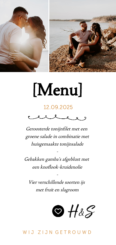Menukaart - langwerpig met foto's Menukaart - langwerpig met foto's