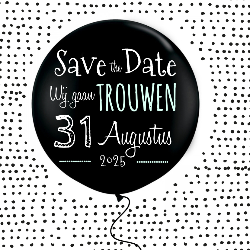 Save the Date ballon - Trouwkaarten Trouwkaarten - Save the Date ballon
