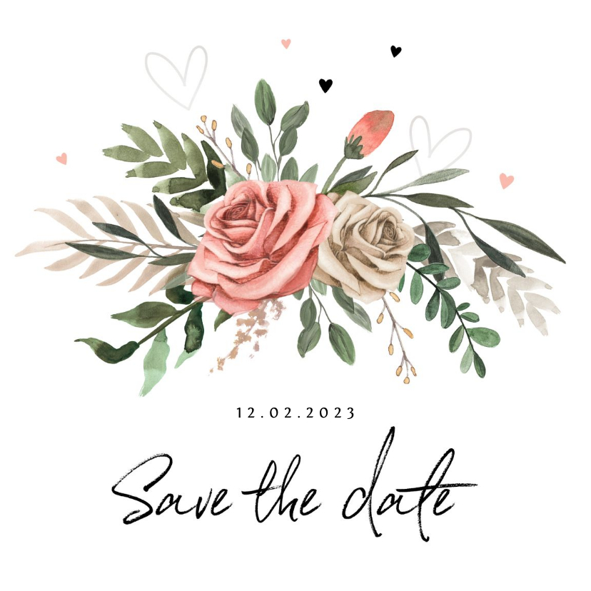 Save the Date Bohemian met bloemen Save the Date Bohemian met bloemen