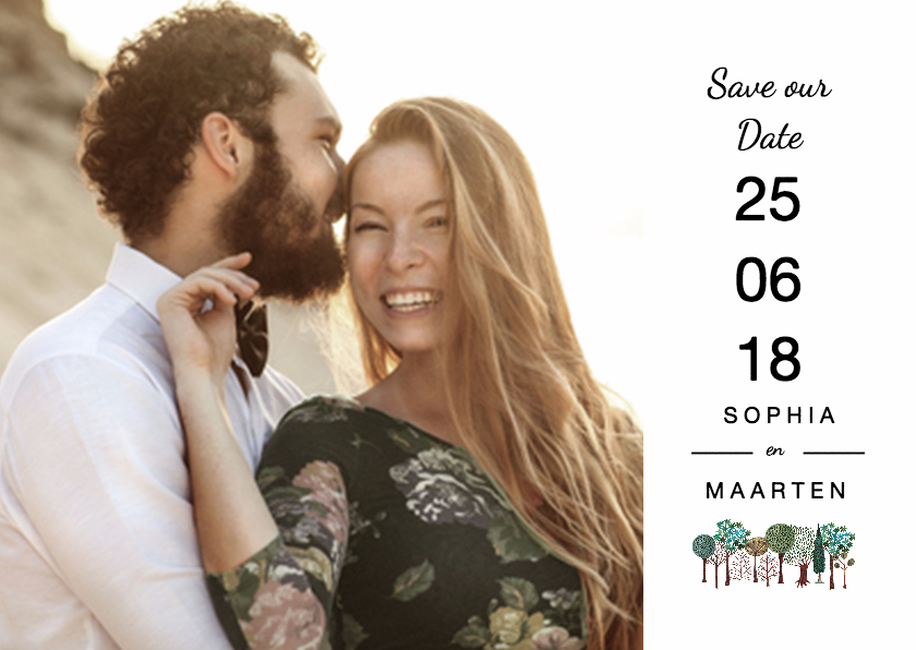 Save the Date Bomen - Trouwkaarten Trouwkaarten - Save the Date Bomen