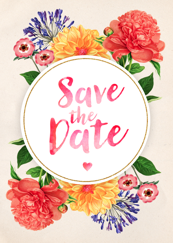 Save the Date Botanisch Aquarel - Trouwkaarten Trouwkaarten - Save the Date Botanisch Aquarel