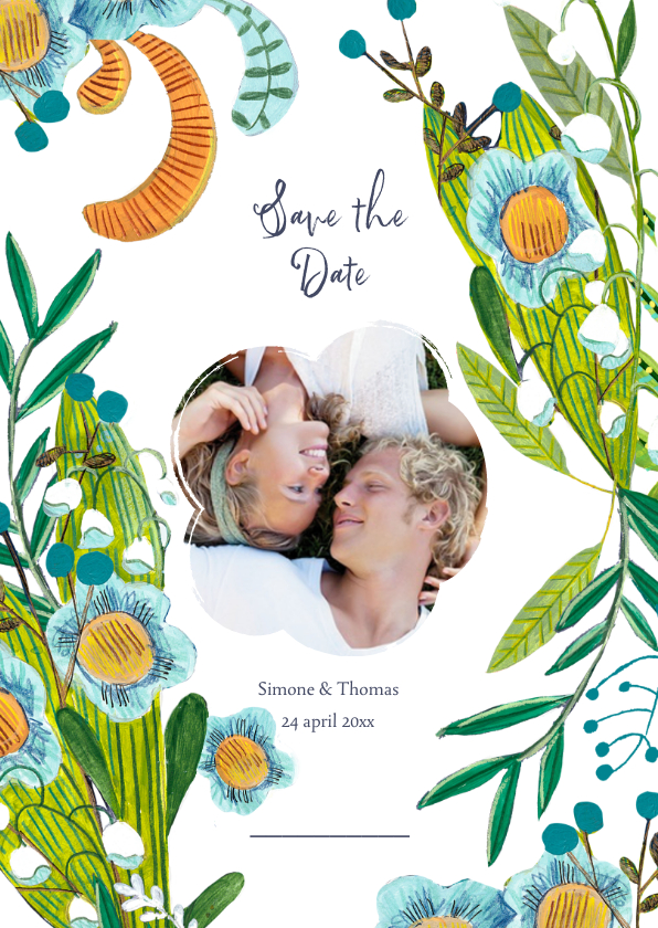 Save the Date botanisch bohemian trend - Trouwkaarten Trouwkaarten - Save the Date botanisch bohemian trend