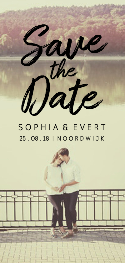 Trouwkaarten - Save the Date fotokaart streep