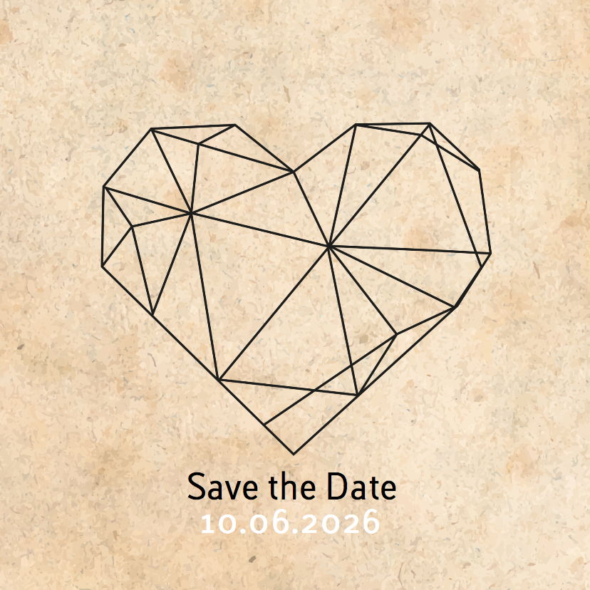 Save the date geometrisch hart