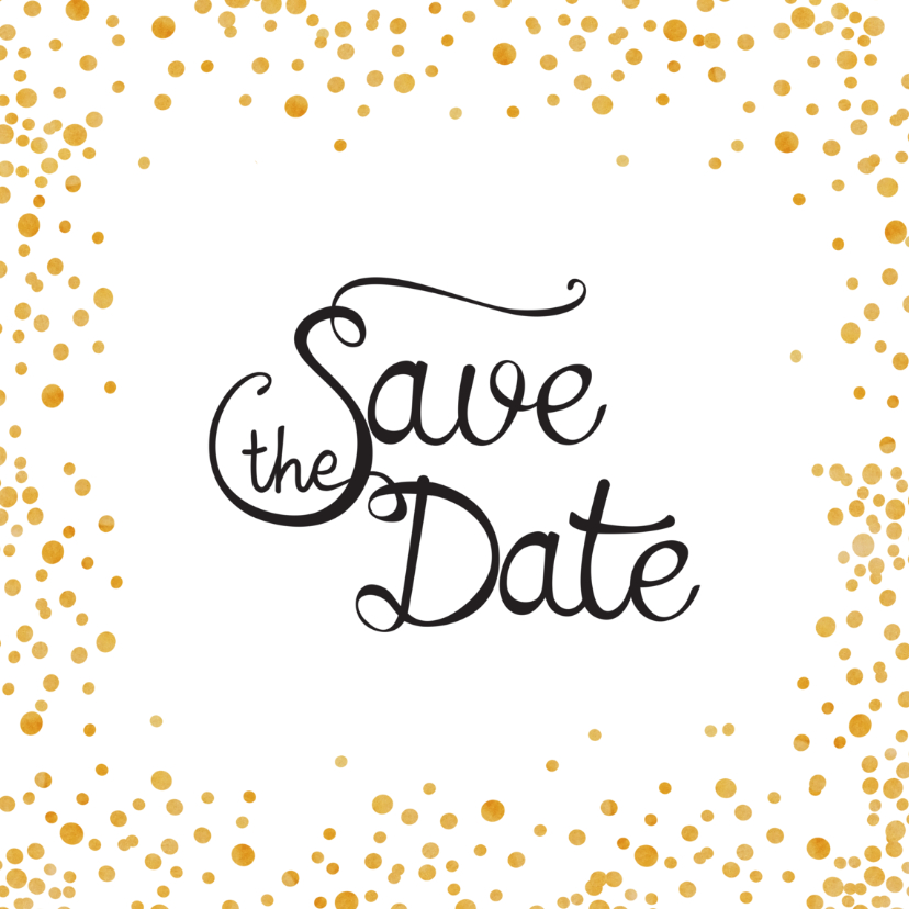Save the date Gold Sparkle - SV - Trouwkaarten Trouwkaarten - Save the date Gold Sparkle - SV