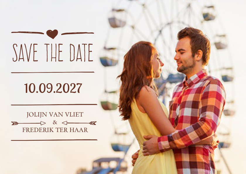Save the Date grote foto - DH - Trouwkaarten Trouwkaarten - Save the Date grote foto - DH