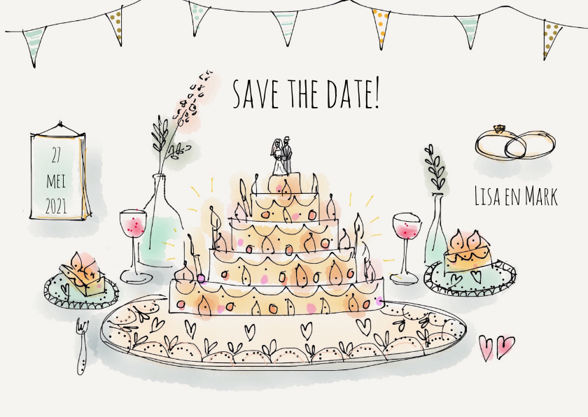 Save the Date Illustratie - Trouwkaarten Trouwkaarten - Save the Date Illustratie