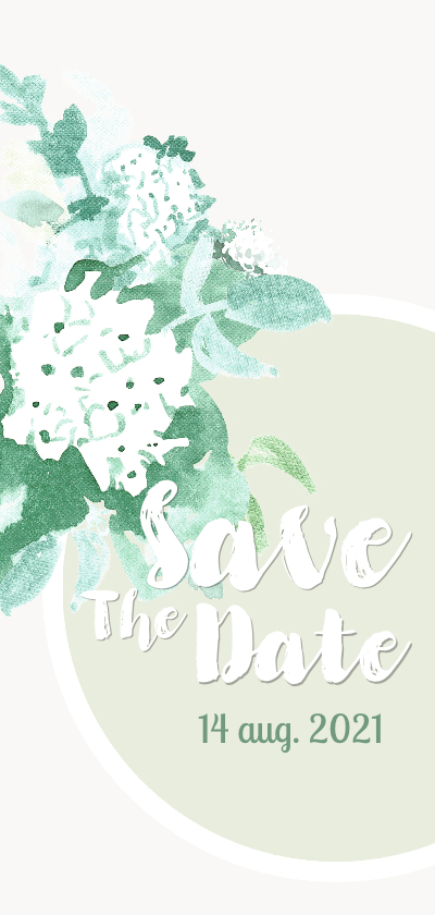 Save The Date kaart met waterverf bloemen in pastel kleuren - Trouwkaarten Trouwkaarten - Save The Date kaart met waterverf bloemen in pastel kleuren