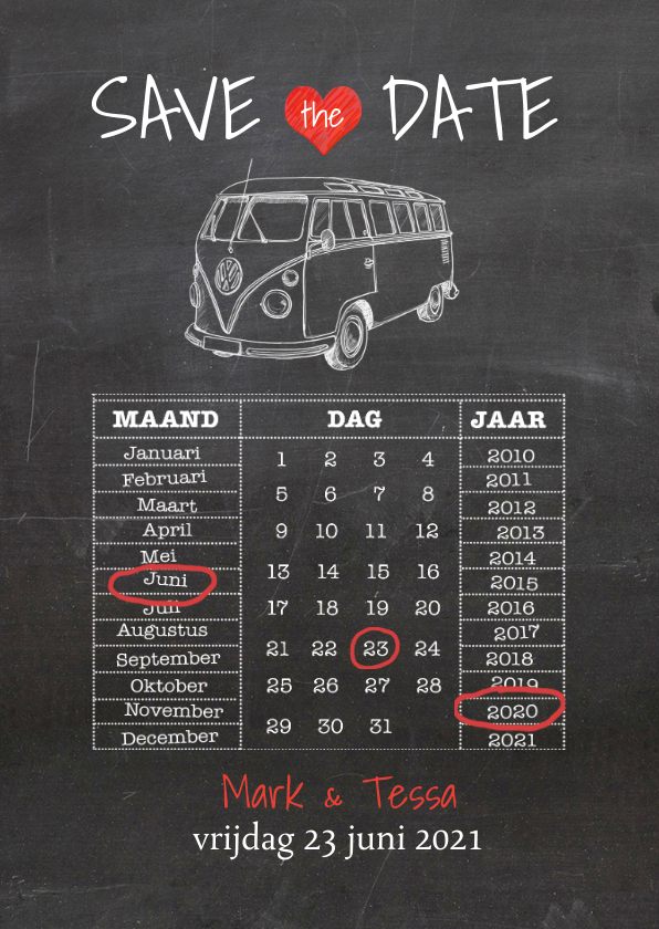 Save the Date Krijtbord - AV - Trouwkaarten Trouwkaarten - Save the Date Krijtbord - AV