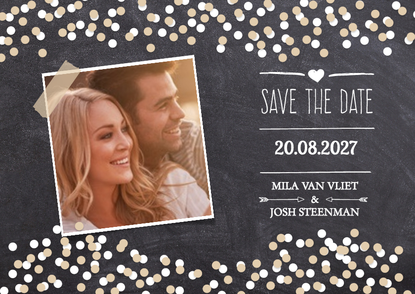 Save the date krijtbord foto -DH - Trouwkaarten Trouwkaarten - Save the date krijtbord foto -DH