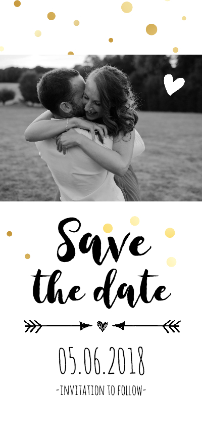 Trouwkaarten - Save the date - langwerpig 