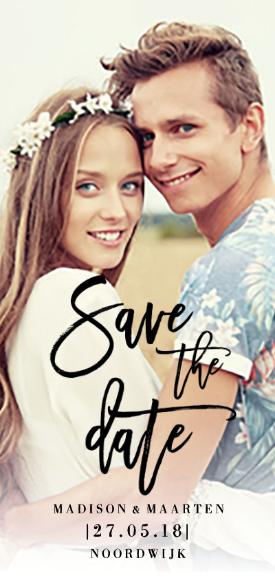 Save the Date modern streep - Trouwkaarten Trouwkaarten - Save the Date modern streep