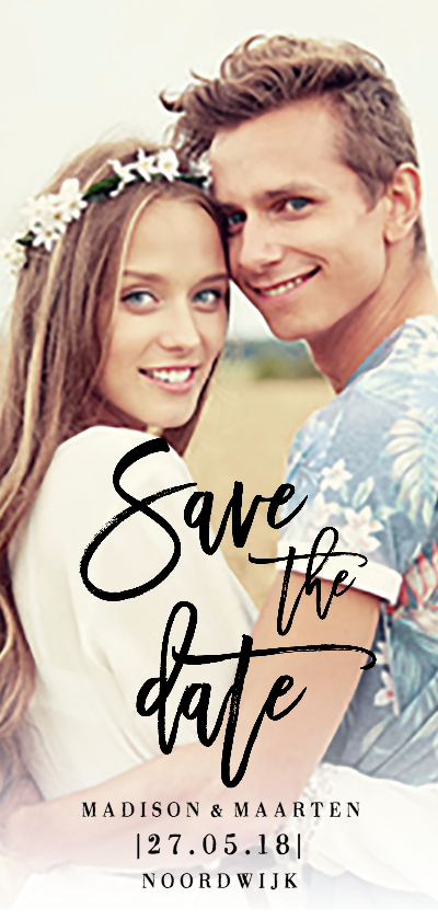 Trouwkaarten - Save the Date modern streep