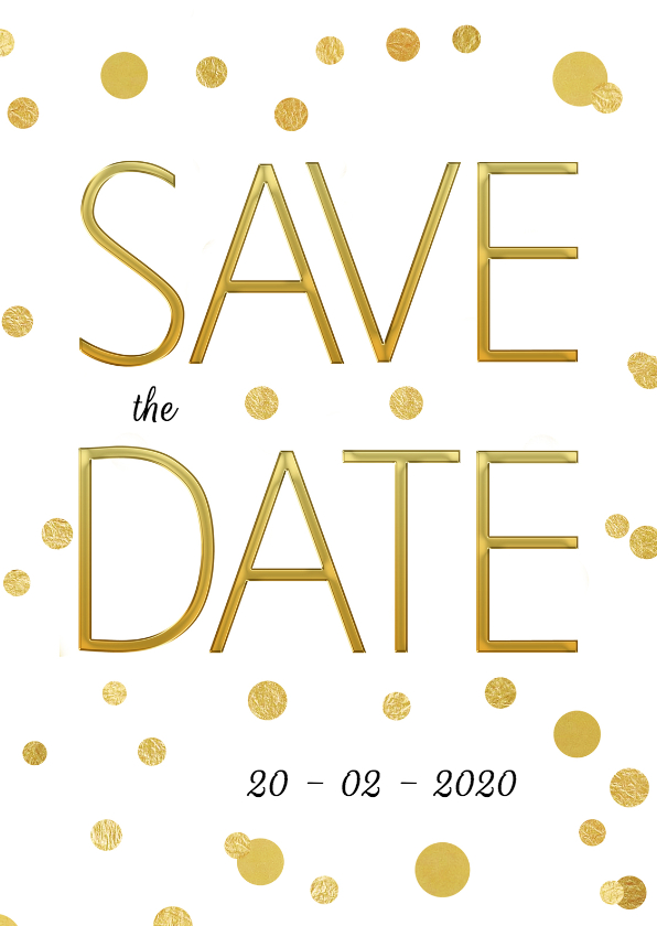 Save the Date stip goud - SG - Trouwkaarten Trouwkaarten - Save the Date stip goud - SG