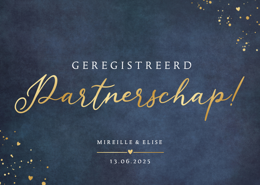 Stijlvolle donkerblauwe geregistreerd partnerschap kaart Stijlvolle donkerblauwe geregistreerd partnerschap kaart