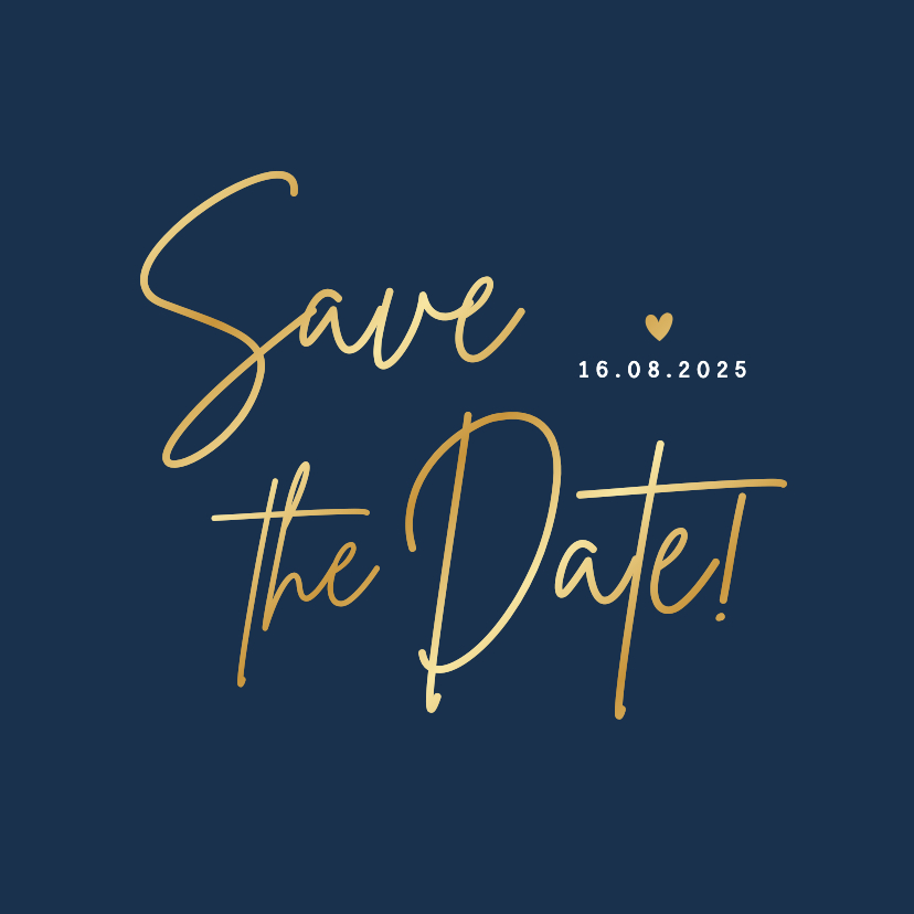 Trouwkaarten - Stijlvolle minimalistische Save the Date kaart met datum