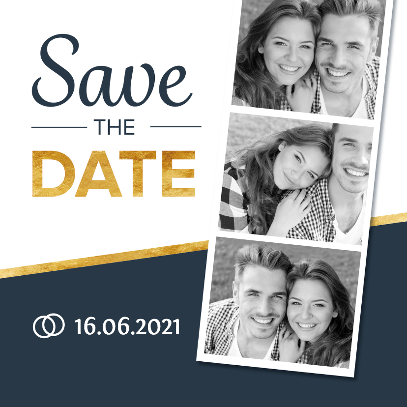 Stoere en strakke Save the Date - Trouwkaarten Trouwkaarten - Stoere en strakke Save the Date