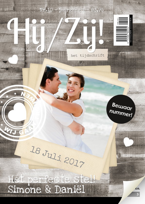 Tijdschrift Trouwkaart 1LS3 - Trouwkaarten Trouwkaarten - Tijdschrift Trouwkaart 1LS3