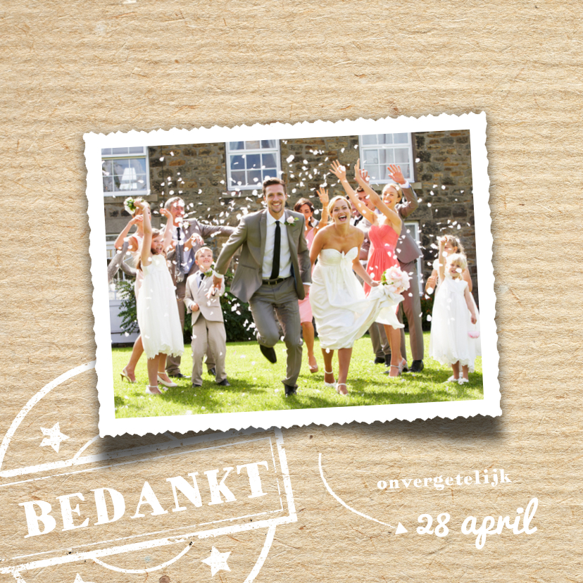 Trouwen bedankkaart - kraft design - Trouwkaarten Trouwkaarten - Trouwen bedankkaart - kraft design