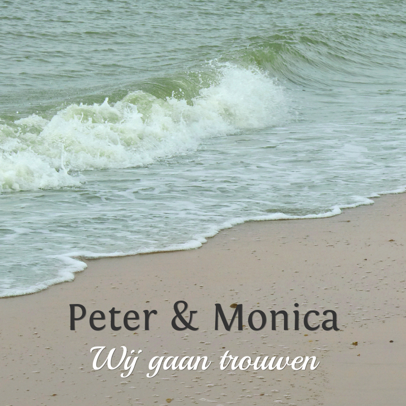 Trouwkaart aan het strand - Trouwkaarten Trouwkaarten - Trouwkaart aan het strand