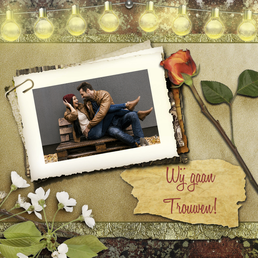 Trouwkaart charme RB 1 - Trouwkaarten Trouwkaarten - Trouwkaart charme RB 1