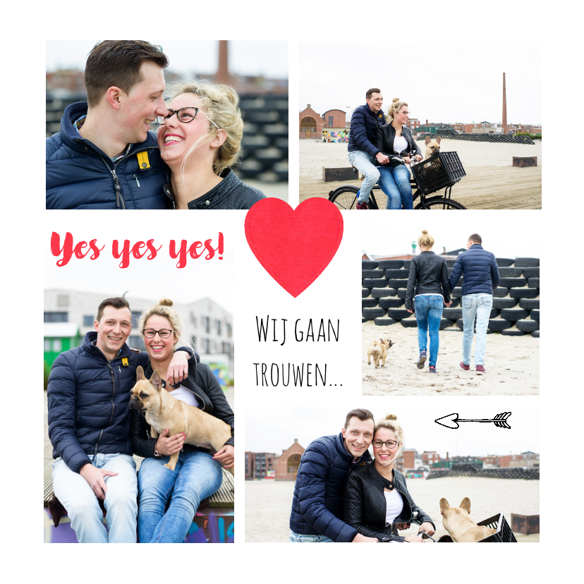 Trouwkaart collage hip - Trouwkaarten Trouwkaarten - Trouwkaart collage hip