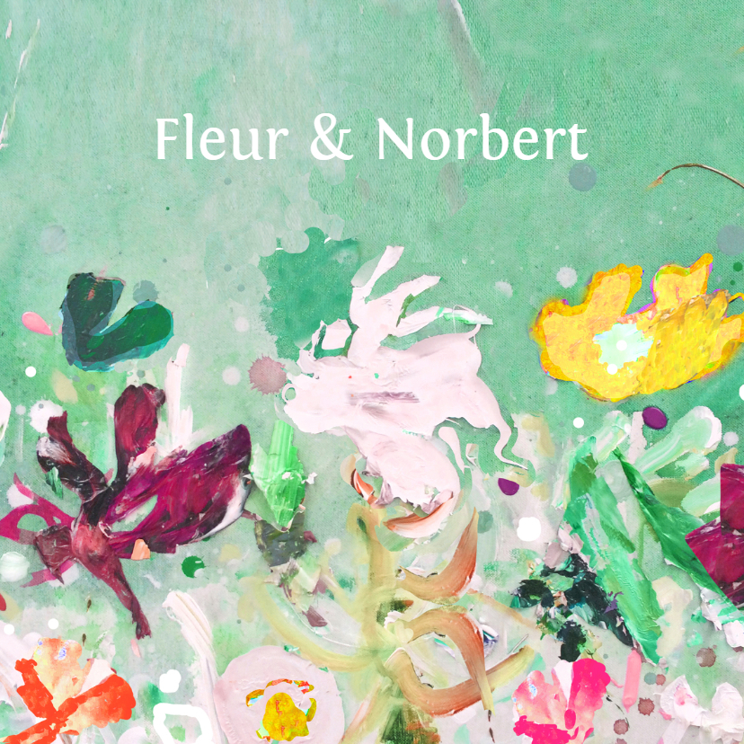 Trouwkaart eigen txt bloemen mix - Trouwkaarten Trouwkaarten - Trouwkaart eigen txt bloemen mix