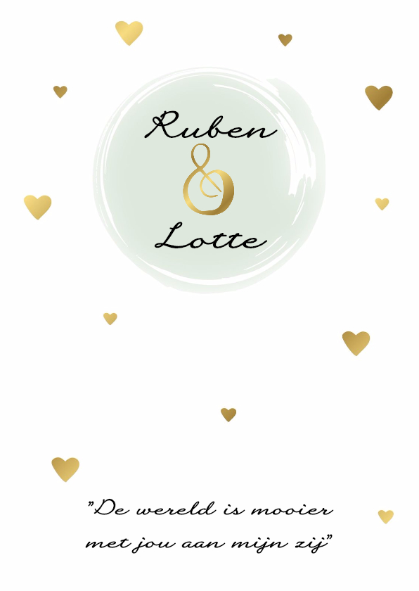 Trouwkaart Goud 2 - WW - Trouwkaarten Trouwkaarten - Trouwkaart Goud 2 - WW