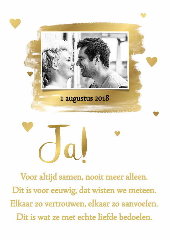 Trouwkaart Goud - WW - Trouwkaarten Trouwkaarten - Trouwkaart Goud - WW