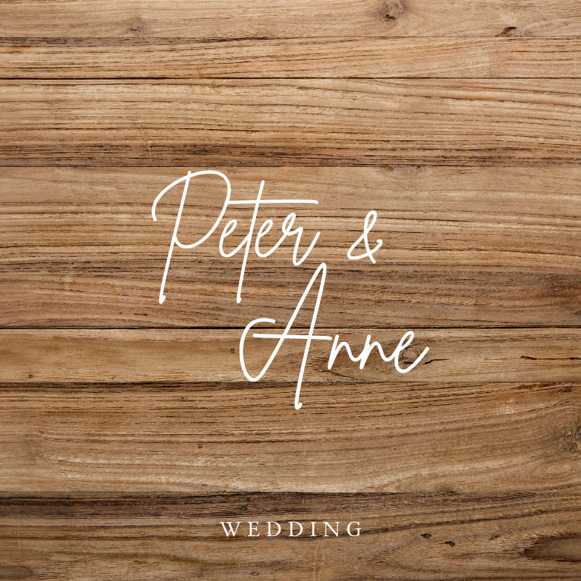 Trouwkaart hout design Trouwkaart hout design