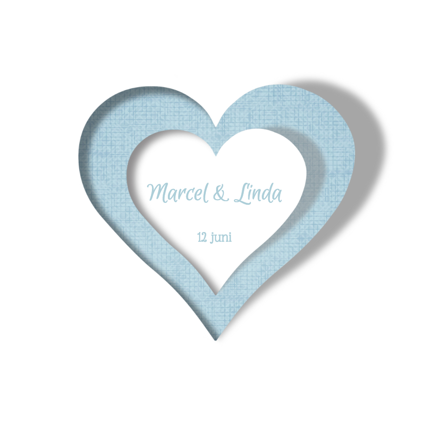 Trouwkaart met 3D Look Hart - Trouwkaarten Trouwkaarten - Trouwkaart met 3D Look Hart