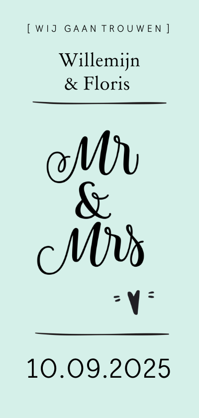 Trouwkaart mr&mrs modern Trouwkaart mr&mrs modern