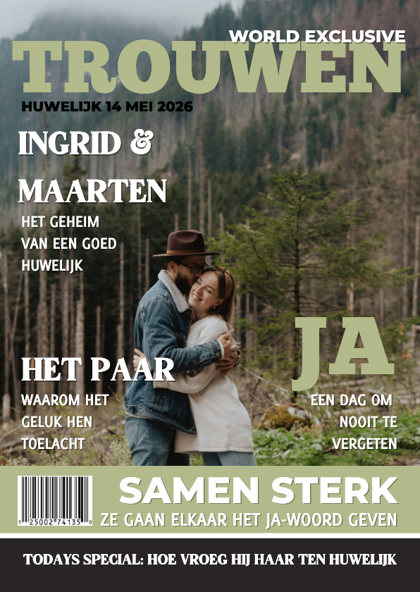 Trouwkaarten - Trouwkaart origineel tijdschrift