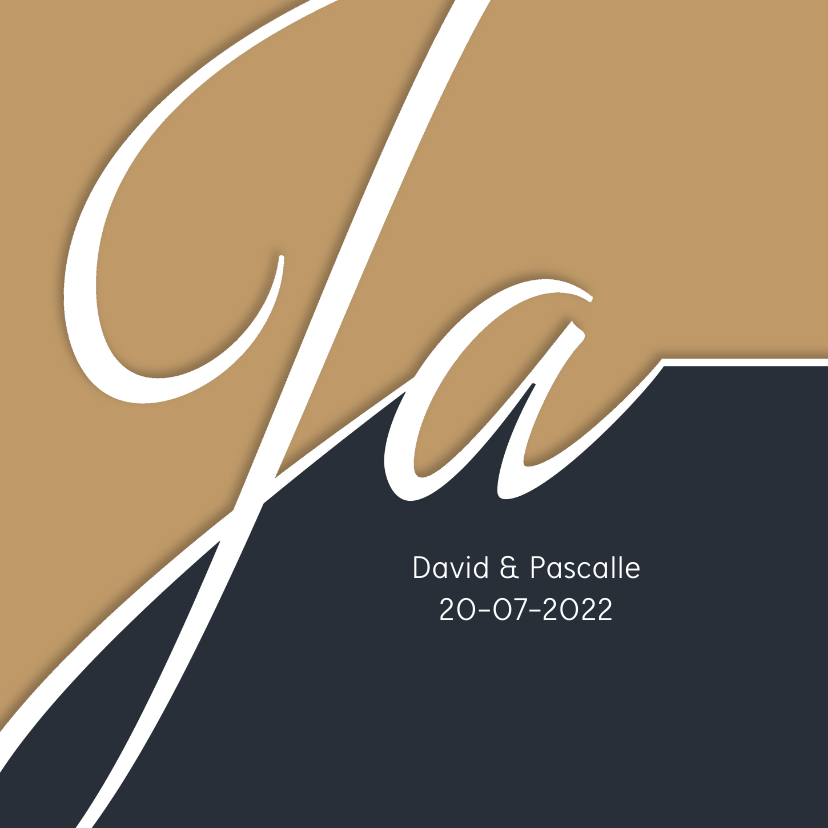 Trouwkaart Typografie en foto - Trouwkaarten Trouwkaarten - Trouwkaart Typografie en foto