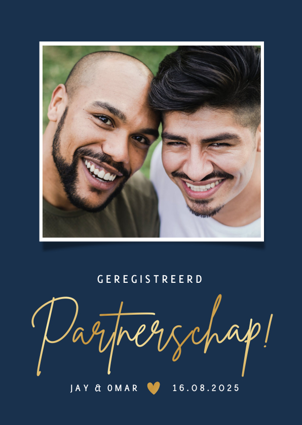 Uitnodiging geregistreerd partnerschap eigen foto - Trouwkaarten Trouwkaarten - Uitnodiging geregistreerd partnerschap eigen foto