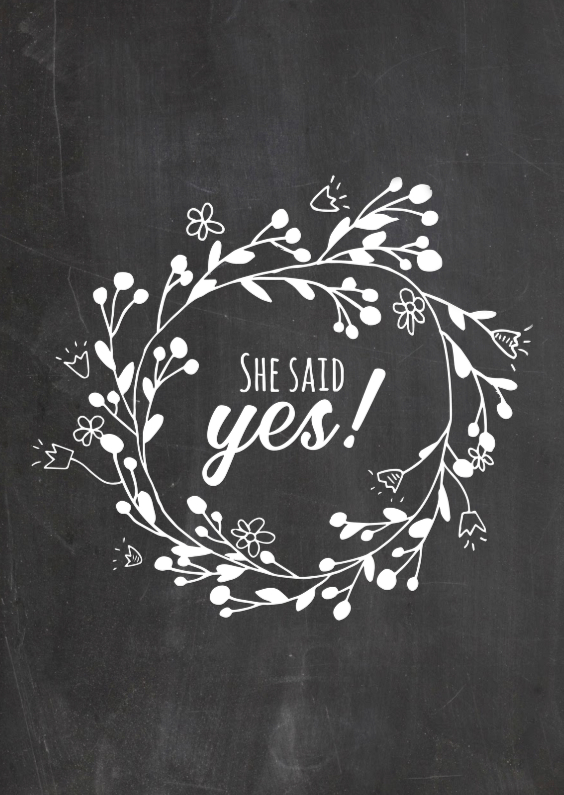 Verlovingskaart she said yes - Trouwkaarten Trouwkaarten - Verlovingskaart she said yes