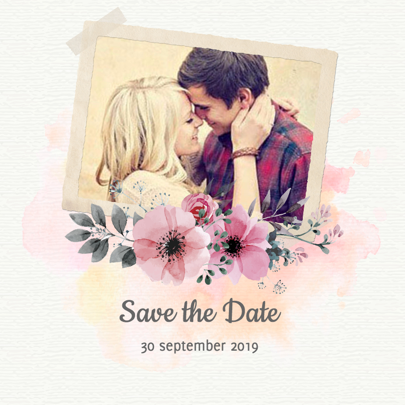 watercolor save the date trouwkaart - Trouwkaarten Trouwkaarten - watercolor save the date trouwkaart